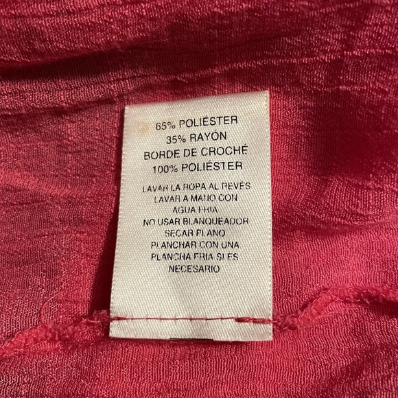 VALERIE STEVENS Women's Pink Crochet Paisley Lace Boho Bell Sleeve Top XL - Picture 9 of 14